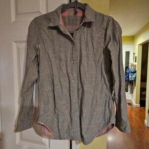 Faherty women's pink and gray reversible flannel shirt